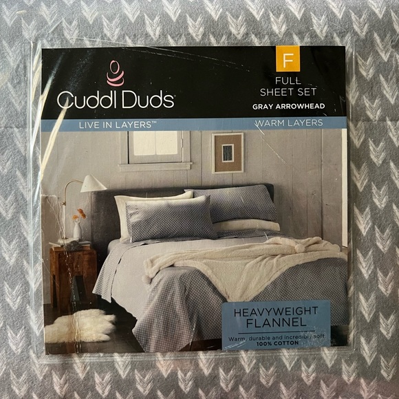 Cuddl Duds NWT Full Sheet Set- Gray Arrowhead - Picture 1 of 4
